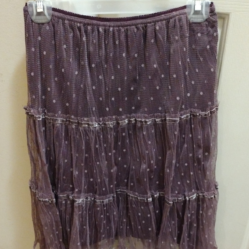 Polka Dot Multi Layer Lace Tiered Skirt
